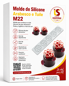 MOLDE DE SILICONE ARABESCO PARA CHOCOLATE RENDA OU TUILE M1