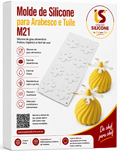 MOLDE DE SILICONE ARABESCO FLOR 08 CAVIDADES