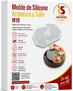 MOLDE DE SILICONE COROA PARA ARABESCO CHOCOLATE E TUILE