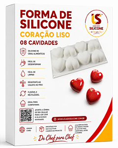 MOLDE DE SILICONE CORAÇÃO LISO DIA DOS NAMORADOS