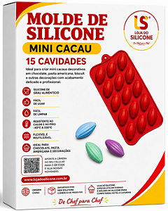 MOLDE DE SILICONE MINI CACAU PARA CHOCOLATE