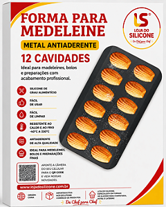 FORMA MADELEINE DE METAL ANTIADERENTE 12 CAVIDADES