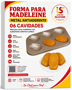 FORMA MADELEINE DE METAL ANTIADERENTE 06 CAVIDADES