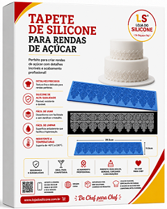 TAPETE DE SILICONE PARA PASTA DE AÇICAR DECORAÇÃO EM BOLOS