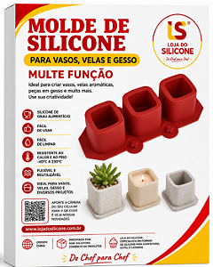 MOLDE DE SILICONE PARA VASOS VELAS E GESSO MULTE FUNÇÃO