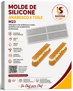 MOLDE DE SILICONE PARA ARABESCOS ÉCLAIR TUILE E CHOCOLATE