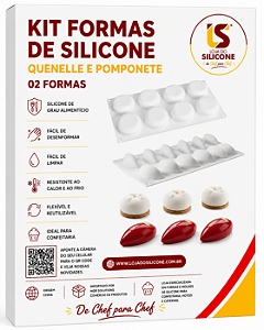 FORMA DE SILICONE QUENELLE E POMPONETE KIT 2 PEÇAS