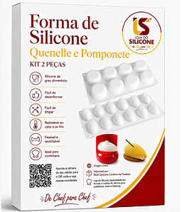 FORMA DE SILICONE QUENELLE E POMPONETE KIT 2 PEÇAS