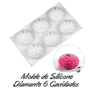 MOLDE DE SILICONE DIAMANTE 6 CAVIDADES PARA DOCES