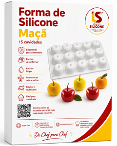 FORMA DE SILICONE FRUTA MINI MAÇÃ 15 CAVIDADES
