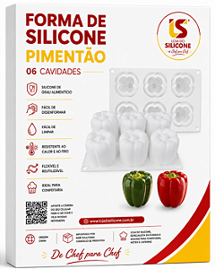 CAKE MOLDE DE SILICONE PIMENTÃO 3D 6 CAVIDADES