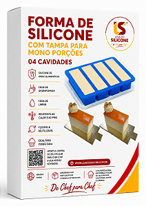 MOLDE DE SILICONE PARA MONO PORÇÕES MULTIUSO COM TAMPA