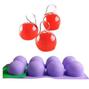 MOLDE DE SILICONE SEMI ESFERA 08 CAVIDADES 65MM