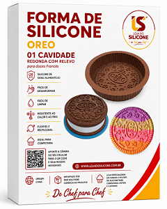 FORMA DE SILICONE OREO PARA DOCES E SOBREMESAS