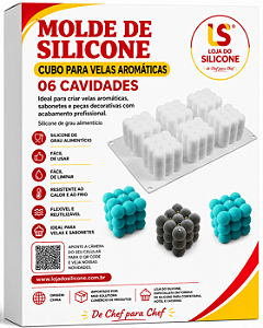 MOLDE DE SILICONE CUBOS COM BOLINHAS 6 CAVIDADES