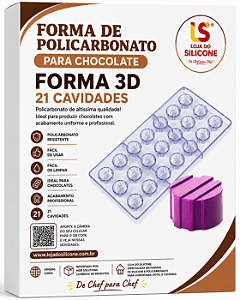 MOLDE DE POLICARBONATO PARA CHOCOLATE 21 CAVIDADES