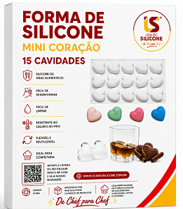 MOLDE DE SILICONE MINI CORAÇÃO MULTI USO