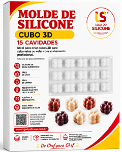 MOLDE DE SILICONE MINI CUBO VELAS SABONETE E DOCES