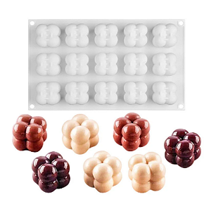 MOLDE DE SILICONE MINI CUBO VELAS SABONETE E DOCES
