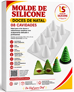 FORMA DE SILICONE 3D MINI ARVORE DE NATAL
