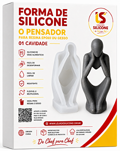 MOLDE DE SILICONE PENSADOR PARA RESINA EPÓXI VELA E GESSO