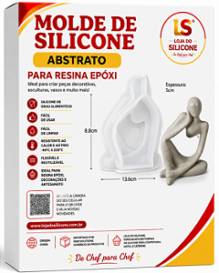 MOLDE DE SILICONE ABSTRATO PARA RESINA EPÓXI VELA E GESSO