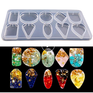 MOLDE DE SILIC MIX PINGENTE 10 CAVIDADES PARA RESINA