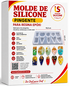 MOLDE DE SILIC MIX PINGENTE 10 CAVIDADES PARA RESINA