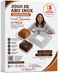 JOGO DE ARO QUADRADO INOX CAROL FIORENTINO
