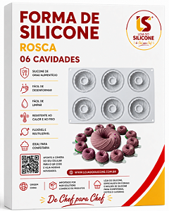 MOLDE DE SILICONE COM 06 CAVIDADES PARA DOCES FRANCÊS
