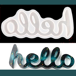 MOLDE E FORMA DE SILICONE HELLO PARA RESINA EPÓXI