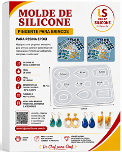 MOLDE DE SILICONE PARA BRINCOS E PINGENTES