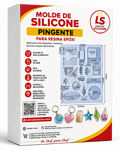 MOLDE E FORMA DE SILICONE PARA RESINA EPÓXI BRINCOS E PINGENTES