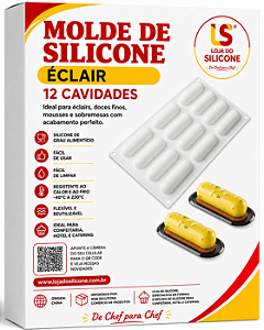 FORMA DE SILICONE PARA ÉCLAIR 12 CAVIDADES