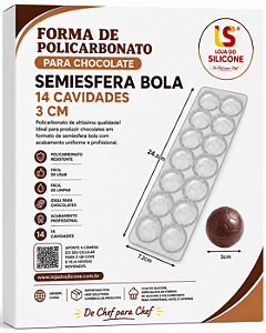 MOLDE DE POLICARBONATO PARA CHOCOLATE SEMIESFERA BOLA
