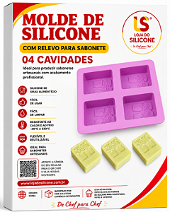 MOLDE DE SILICONE ALTO RELEVO PARA SABONETE