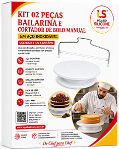 KIT BAILARINA GIRATÓRIA MAIS CORTADOR DE BOLO EM CAMADAS