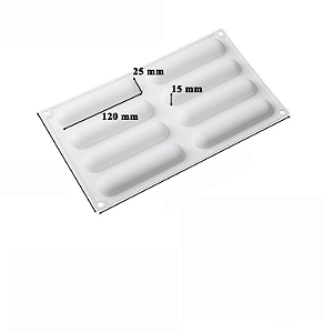FORMA DE SILICONE PARA ÉCLAIR OBLONGO 8 CAVIDADES