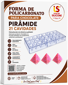 MOLDE DE POLICARBONATO PIRÂMIDE PARA CHOCOLATE