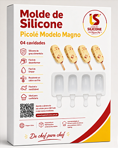 MOLDE DE SILICONE MODELO PICOLÉ 3D PARA MOUSSE 04 CAVIDADES