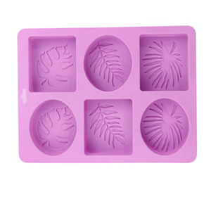 MOLDE DE SILICONE PARA SABONETE COM RELEVO 6 CAVIDADES