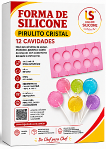 MOLDE DE SILICONE PARA PIRULITO CRISTAL OU CHOCOLATE 3.5cm