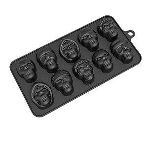 MOLDE DE SILICONE CRÂNIO PARA GELO E CHOCOLATE