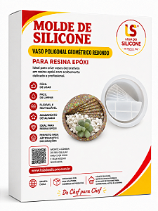 MOLDE DE SILICONE VASO POLIGONAL GEOMÉTRICO REDONDO