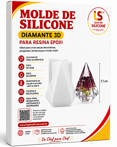 MOLDE DE SILICONE PIRÂMIDE DIAMANTE PARA RESINA E VELAS