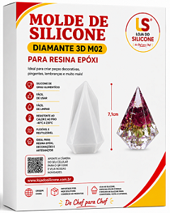 MOLDE DE SILICONE PIRÂMIDE DIAMANTE PARA VELAS E RESINA