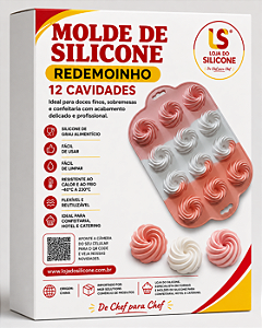 FORMA DE SILICONE REDEMOINHO 12 CAVIDADES