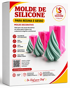 MOLDE DE SILICONE PARA VELA ESPIRAL ONDA GEOMETRIA
