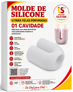 MOLDE DE SILICONE EM U PARA VELAS PERFUMADAS