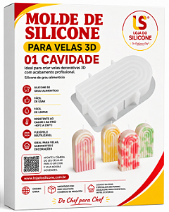 MOLDE DE SILICONE PARA VELA FORMA EM U